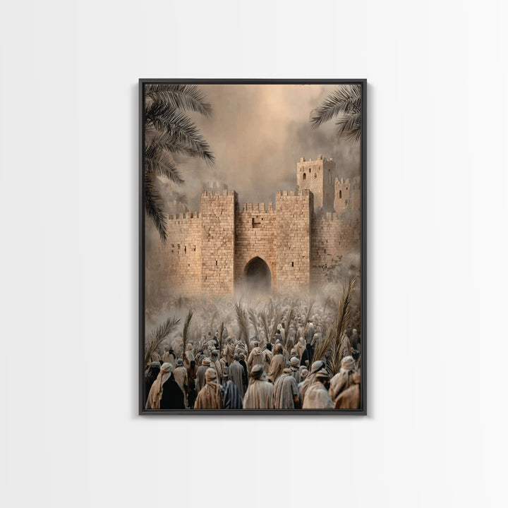 Triumphant Entry Dawn – Framed Canvas Print – Christian Art Painting – Christian Wall Art – Christian Art Canvas – Unique Christian Art