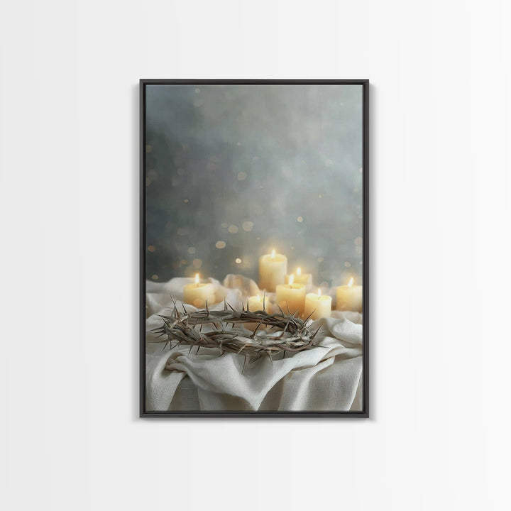 Glowing Redemption, Framed Canvas Print, Christian Art Canvas, Christian Wall Art, Moody Christian Art, Christian Gift Ideas