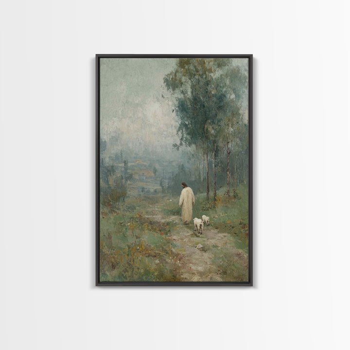 Gentle Journey – Framed Canvas Print – Christian Art Canvas – Christian Wall Art – Jesus Painting – Subtle Christian Art – Christian Decor