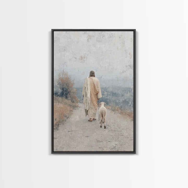 Horizon Walk – Framed Canvas Print – Christian Wall Art – Christian Art Print – Jesus Painting – Subtle Christian Art – Christian Christmas