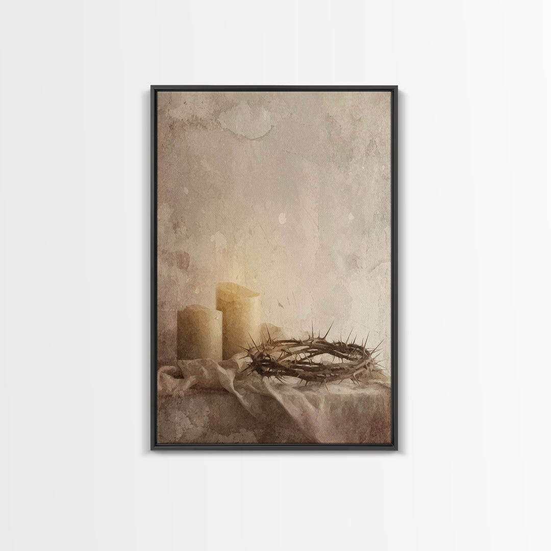 Quiet Sacrifice – Framed Canvas Print – Christian Art Canvas – Christian Wall Art – Subtle Christian Art – Christian Christmas Art