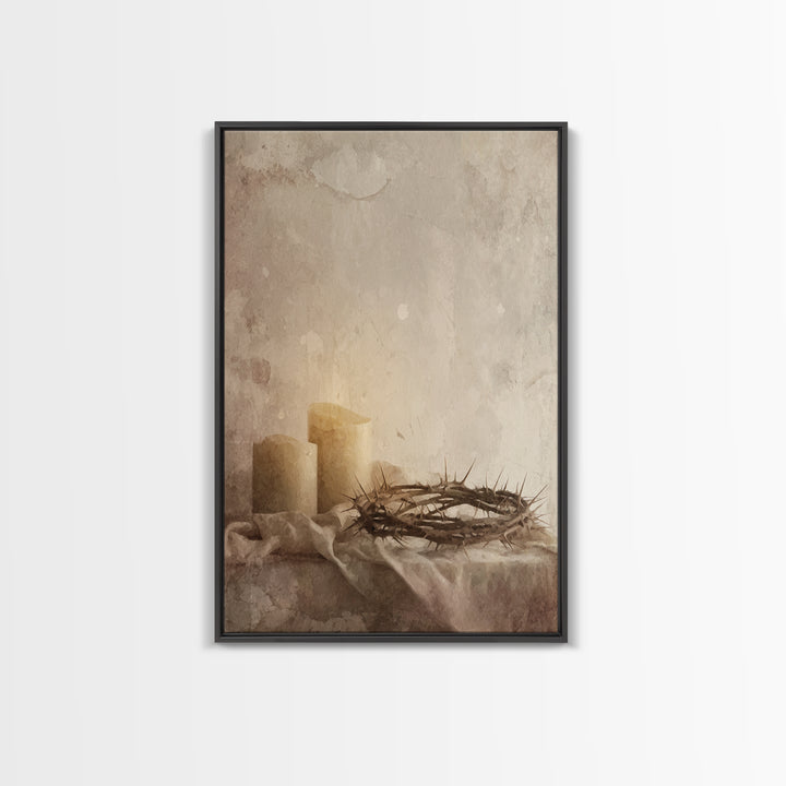 Quiet Sacrifice – Framed Canvas Print – Christian Art Canvas – Christian Wall Art – Subtle Christian Art – Christian Christmas Art