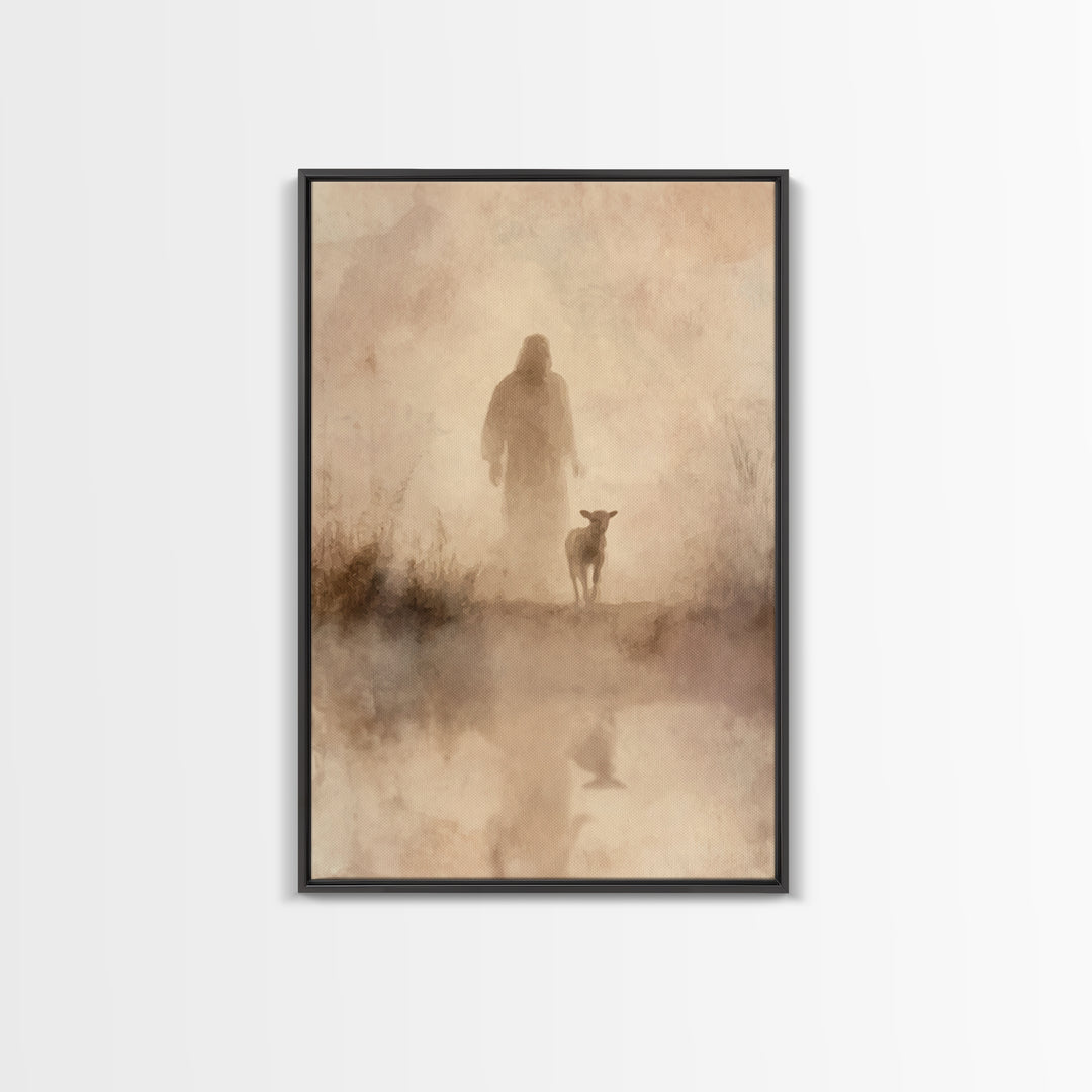 Shepherd’s Dawn – Framed Canvas Print – Christian Wall Art – Jesus Painting – Christian Art Canvas – Vintage Christian Art – Christian Art