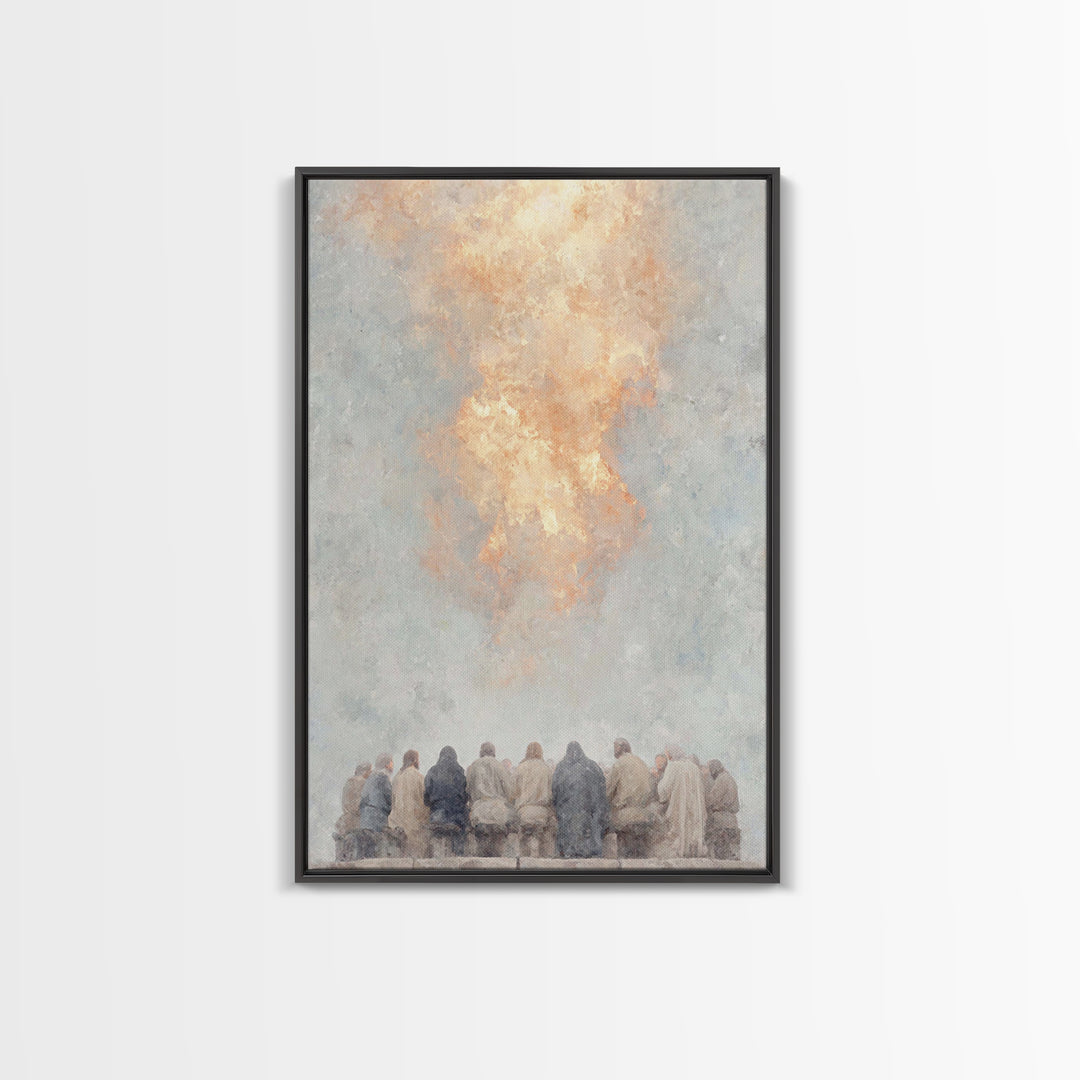Pentecost Flame – Framed Canvas Print – Christian Wall Art – Christian Art Canvas – Christian Painting – Vintage Christian Art – Christian