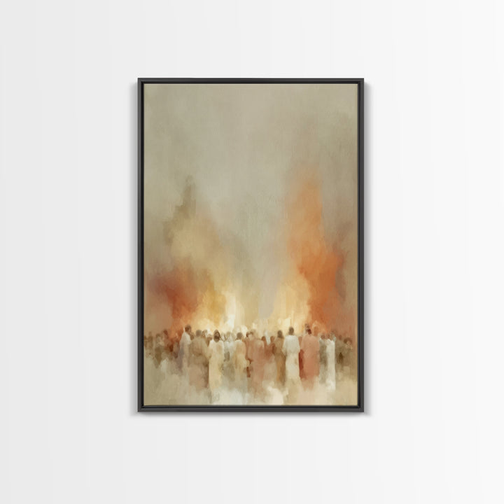 Gathered In Spirit – Framed Canvas Print – Christian Wall Art – Christian Art Canvas – Christian Painting – Vintage Christian Art – Subtle