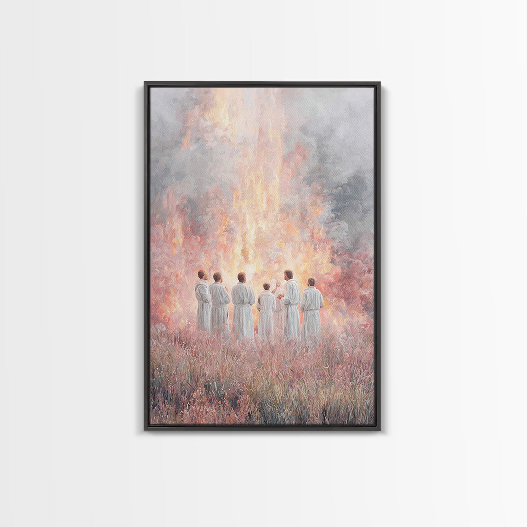 Fires Of Fellowship – Framed Canvas Print – Christian Wall Art – Christian Art Canvas – Christian Painting – Christian Art – Vintage Christ