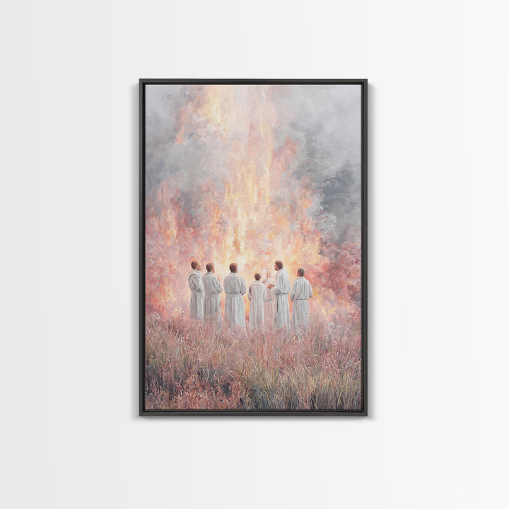 Fires Of Fellowship – Framed Canvas Print – Christian Wall Art – Christian Art Canvas – Christian Painting – Christian Art – Vintage Christ
