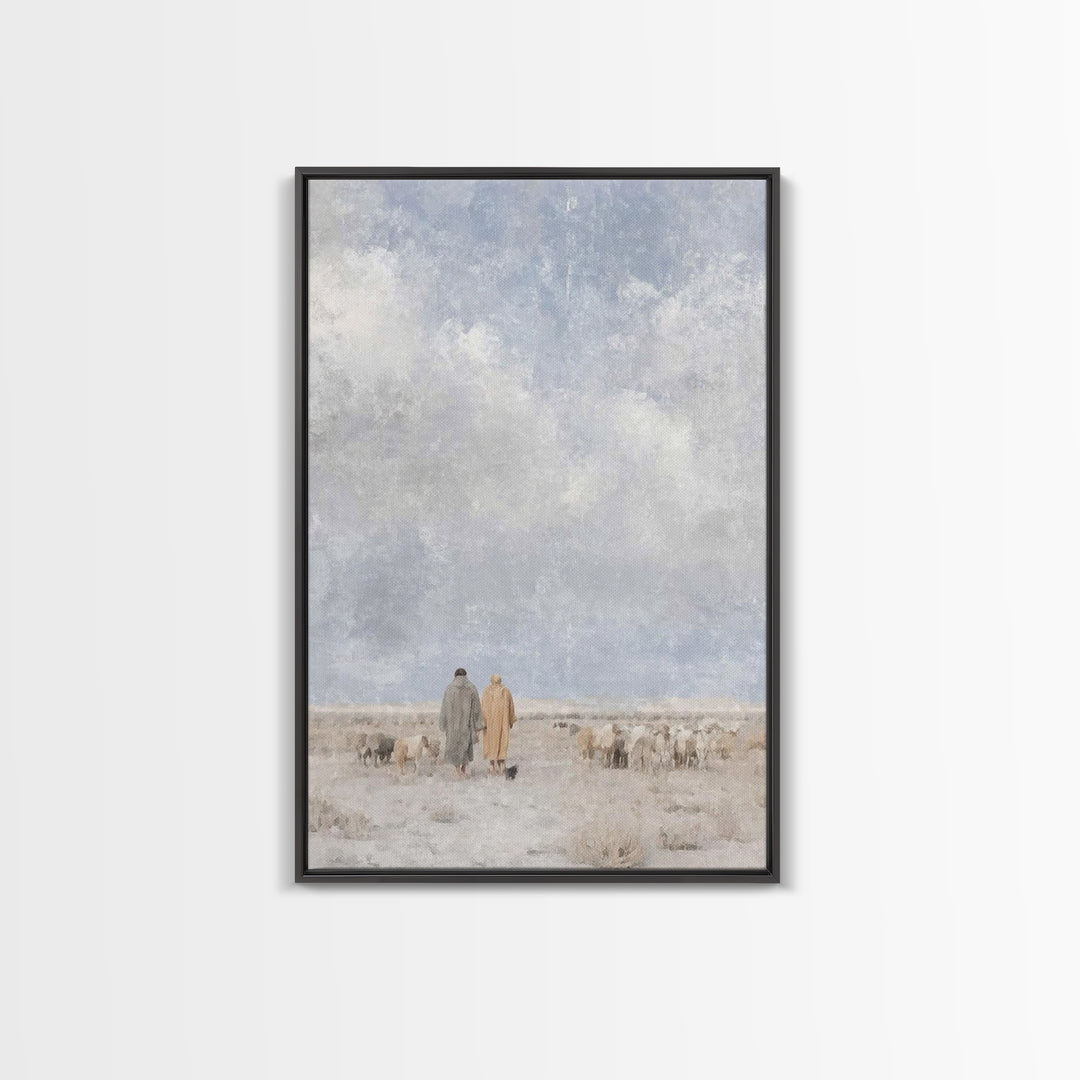 Silent Winter Path, Framed Canvas Print, Christian Art Canvas, Christian Christmas Art, Christmas Wall Art, Subtle Christian Art