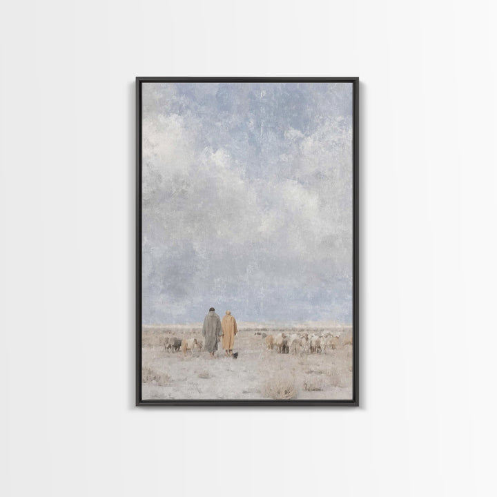 Silent Winter Path, Framed Canvas Print, Christian Art Canvas, Christian Christmas Art, Christmas Wall Art, Subtle Christian Art