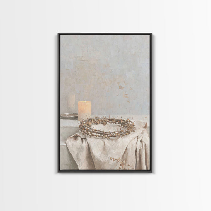 Mercy Crown Light, Framed Canvas Print, Christian Art Canvas, Christian Wall Art, Modern Christian Art, Christian Gift