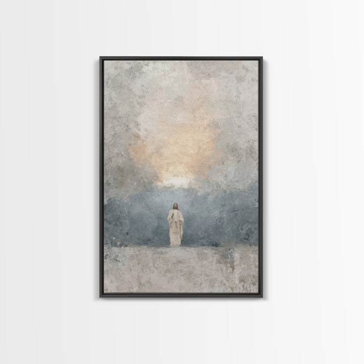 Dawn Of Mercy – Framed Canvas Print – Christian Wall Art – Christian Art Canvas – Jesus Painting – Minimalist Christian Art – Christian Art