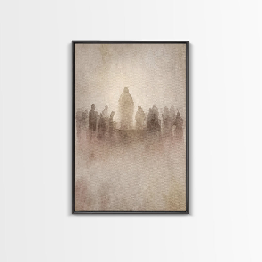 Holy Gathering – Framed Canvas Print – Christian Wall Art – Subtle Christian Art – Christian Art Canvas – Christian Painting – Vintage Chri
