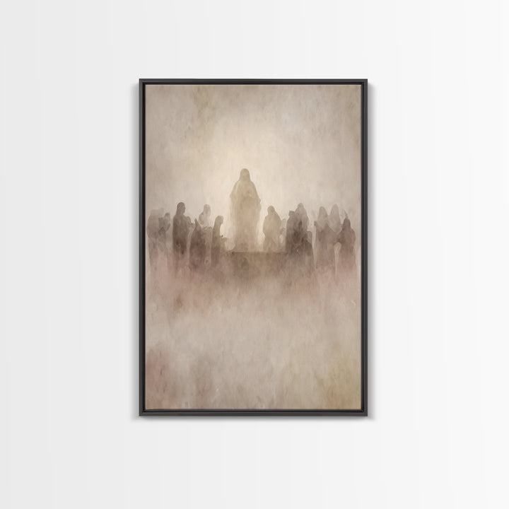 Holy Gathering – Framed Canvas Print – Christian Wall Art – Subtle Christian Art – Christian Art Canvas – Christian Painting – Vintage Chri