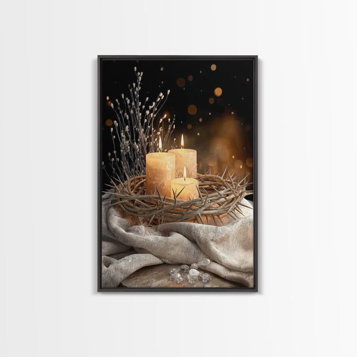 Crown Of Light – Framed Canvas Print – Christian Wall Art – Christian Art Canvas – Christmas Art – Christian Decor – Moody Christian Art