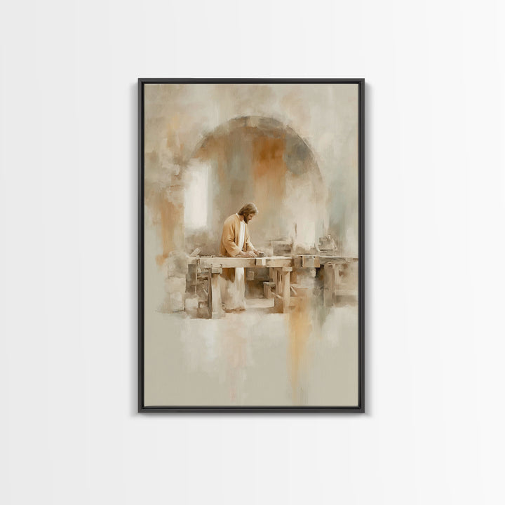 Craft Of Devotion – Framed Canvas Print – Christian Wall Art – Christian Art Canvas – Christian Painting – Minimalist Christian Art – Chris