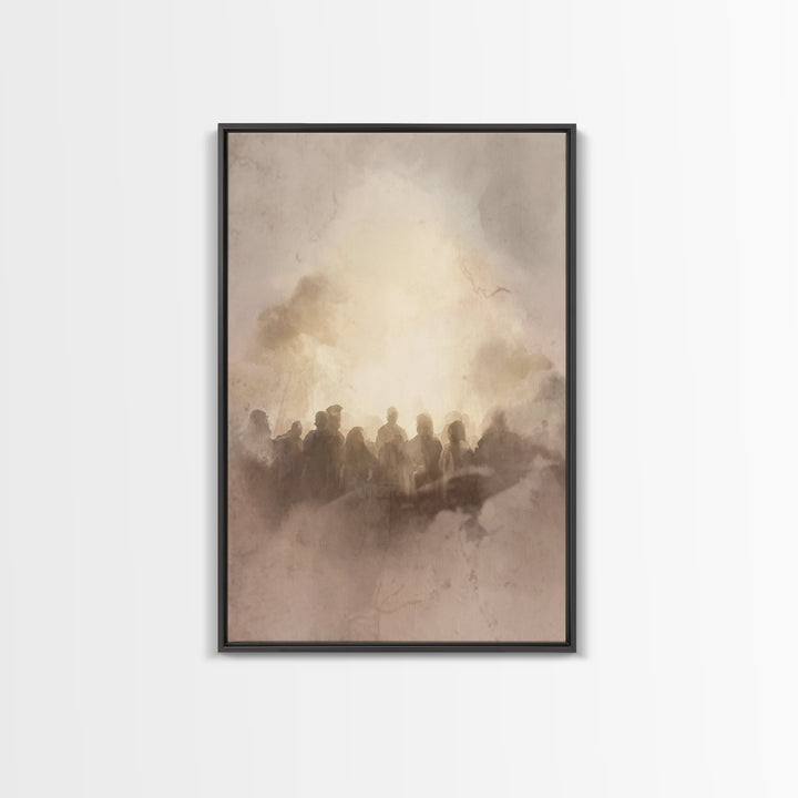 Dawnward Assembly, Framed Canvas Print, Christian Wall Art, Christian Art Canvas, Christian Painting, Christian Decor, Christmas Art