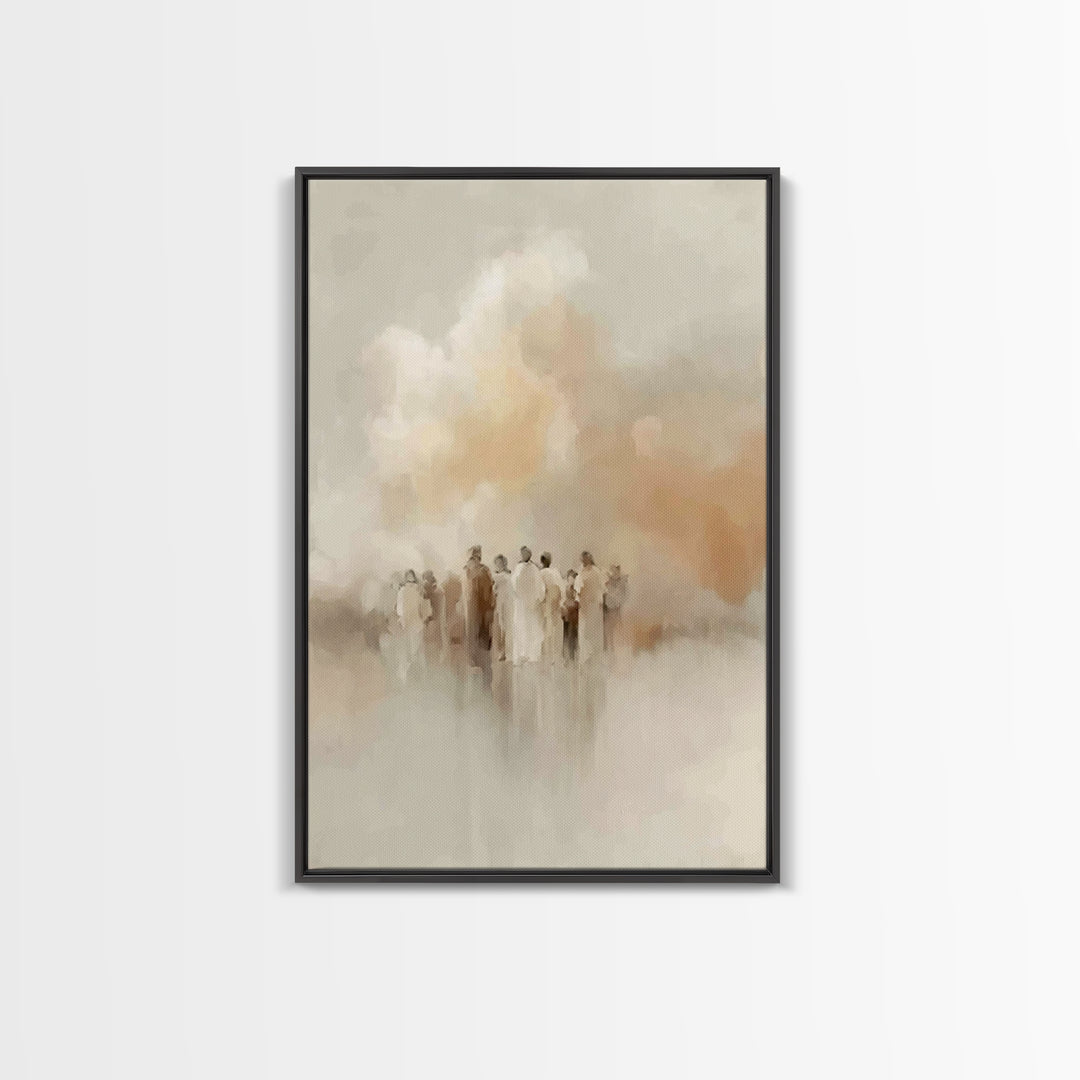 Soft Cloud Gathering, Framed Canvas Print, Christian Wall Art, Christian Art Canvas, Christian Painting, Christian Decor, Christmas Art
