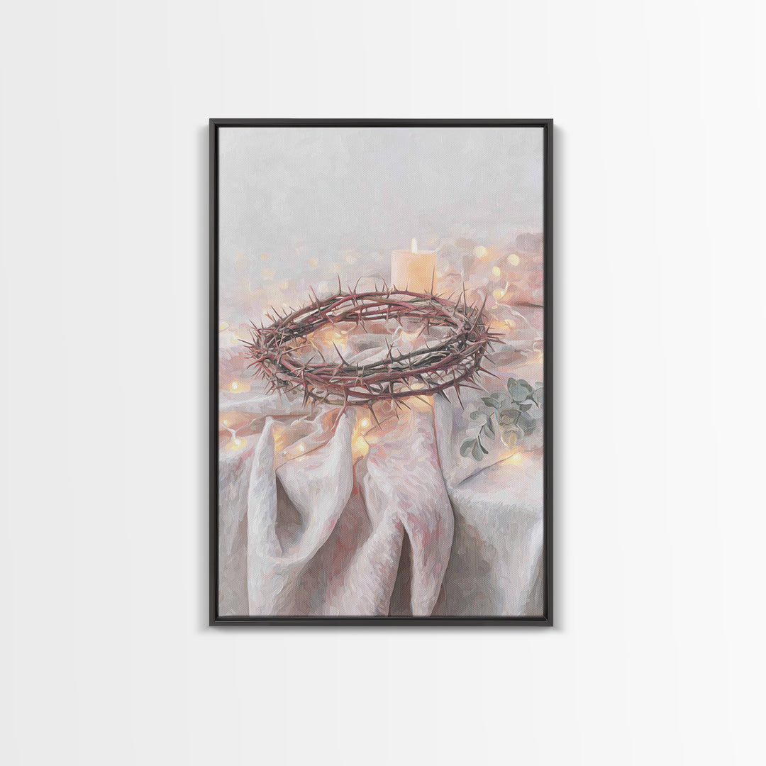 Thorns Of Grace | Framed Canvas Print | Christian Art Canvas | Christian Christmas Art | Christian Wall Art | Subtle Christian Art | Christ