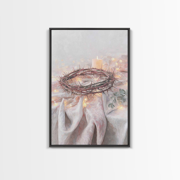 Thorns Of Grace | Framed Canvas Print | Christian Art Canvas | Christian Christmas Art | Christian Wall Art | Subtle Christian Art | Christ