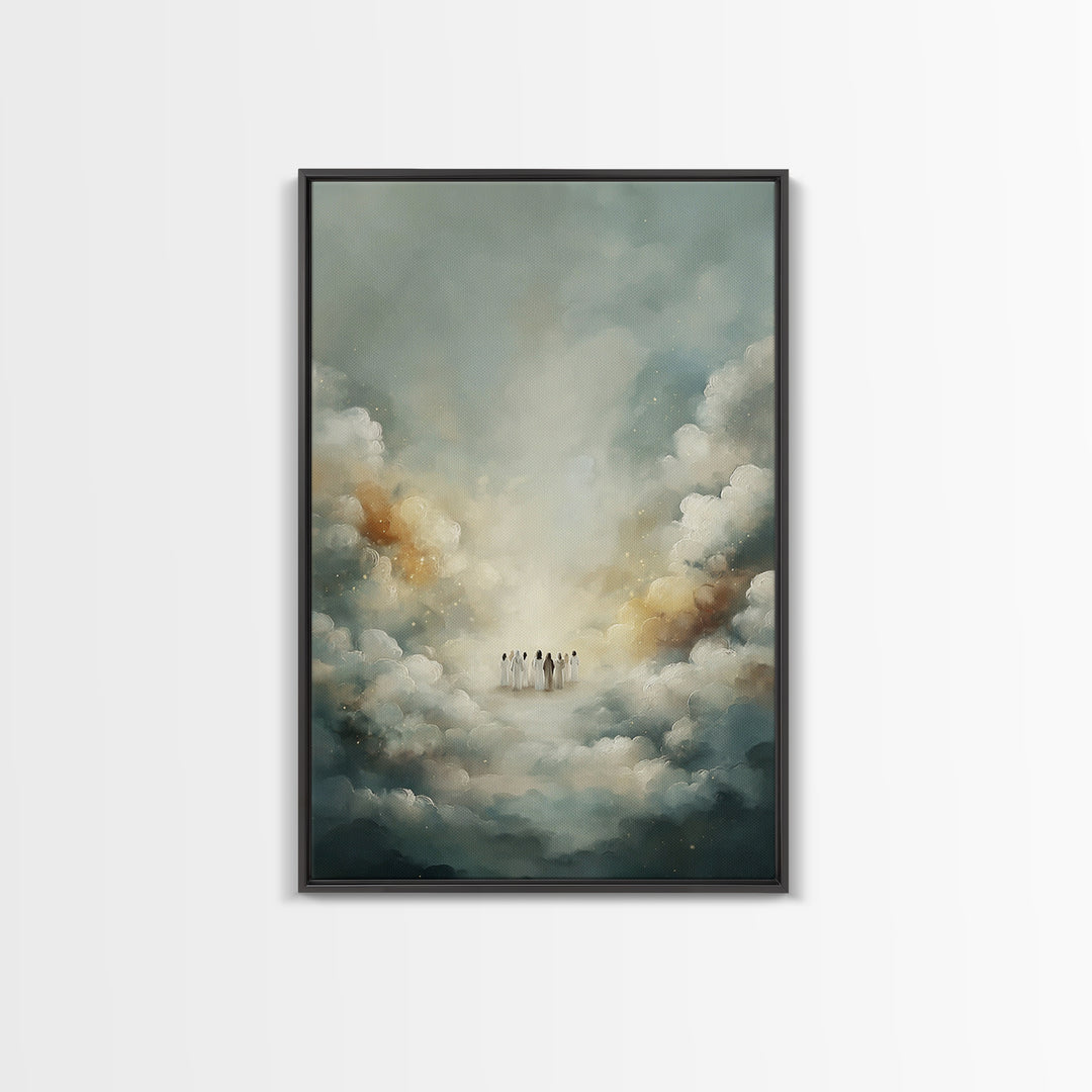 Celestial Gathering - Framed Canvas Print - Christian Wall Art - Christian Art Canvas - Christian Painting - Christian Decor - Christmas Ar