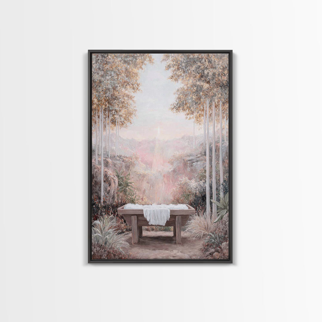 Dawn Of Promise – Framed Canvas Print – Christian Wall Art – Christian Art Canvas – Christmas Art – Christian Gift Ideas – Subtle Christian