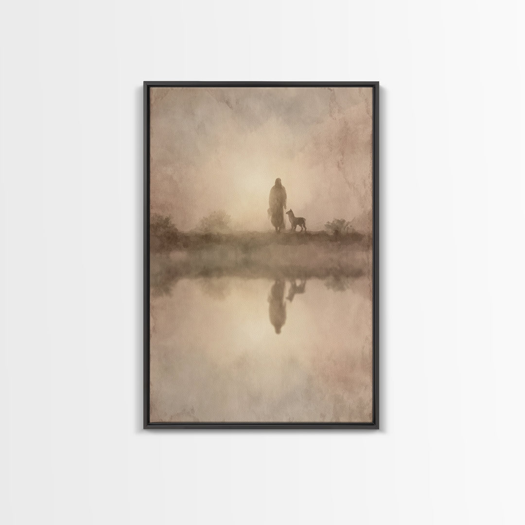 Shepherd’s Gentle Path – Framed Canvas Print – Christian Art Canvas – Christian Wall Art – Subtle Christian Art – Christian Painting – Chri