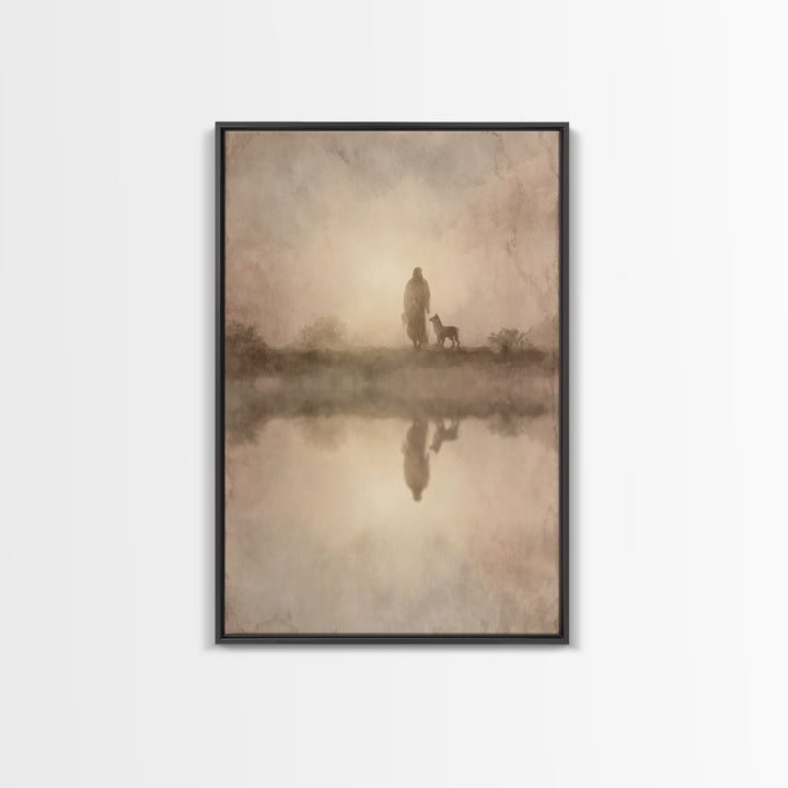 Shepherd’s Gentle Path – Framed Canvas Print – Christian Art Canvas – Christian Wall Art – Subtle Christian Art – Christian Painting – Chri