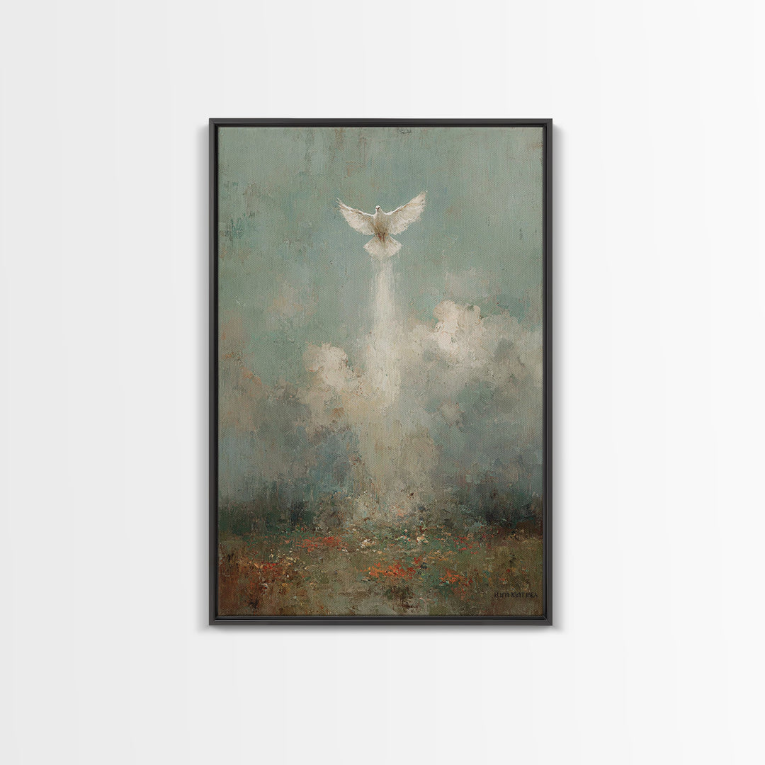 Rising Peace, Framed Canvas Print, Christian Art Canvas, Christian Wall Art, Christian Christmas Art, Unique Christian Art, Moody Christian