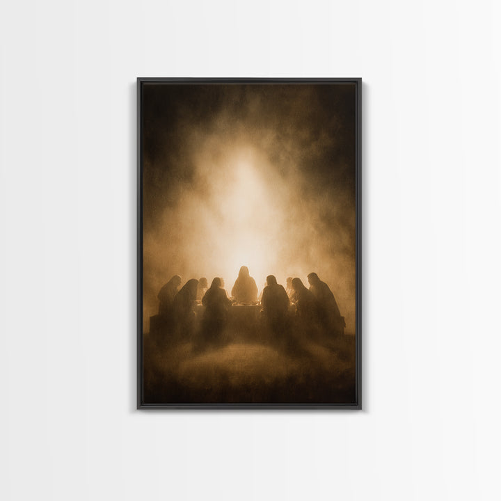 Supper Of Grace – Framed Canvas Print – Christian Art Canvas – Christian Wall Art – Jesus Painting – Christian Christmas Art – Vintage Chri