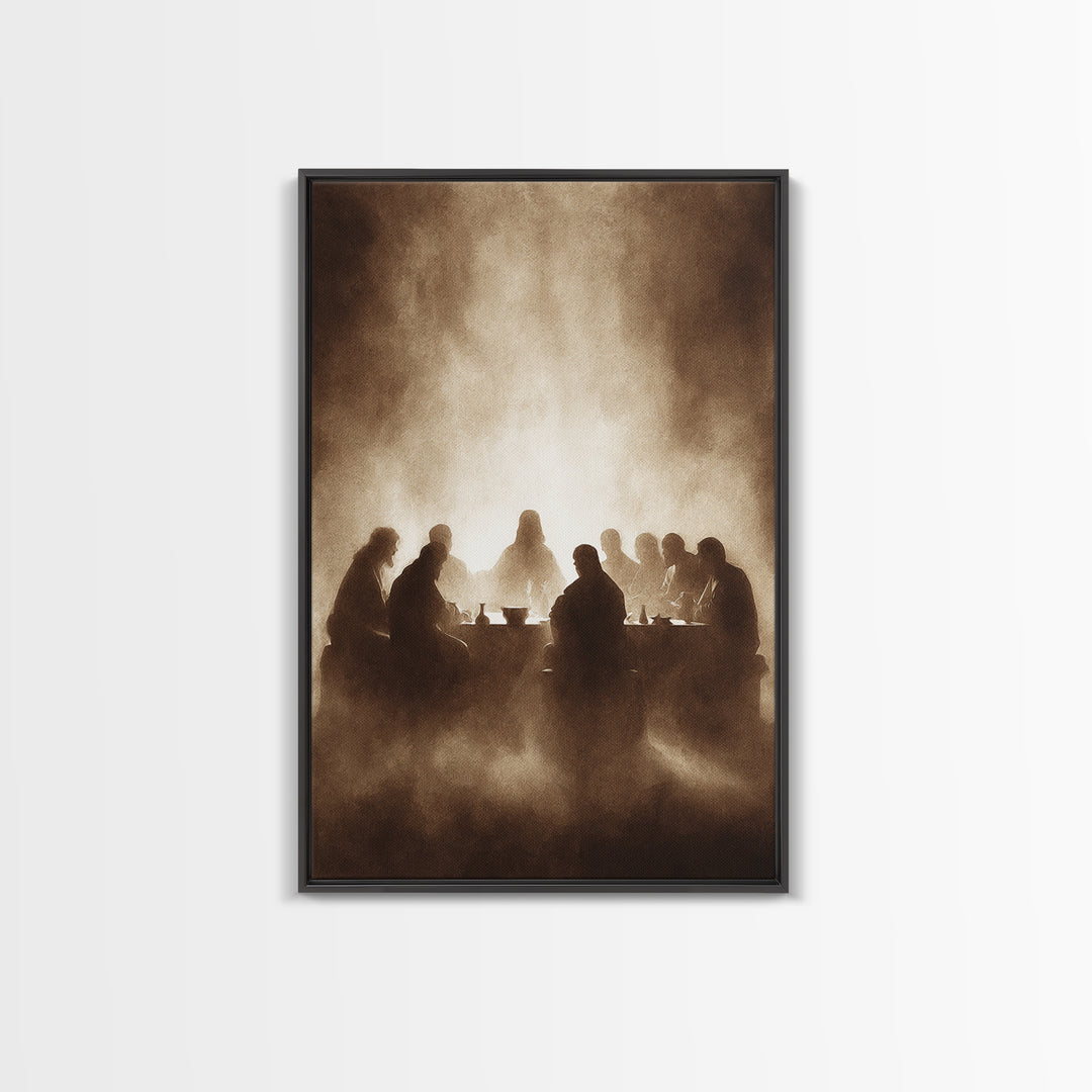 Table Of Fellowship – Framed Canvas Print – Christian Wall Art – Jesus Painting – Christian Art Canvas – Moody Christian Art – Christian Ch