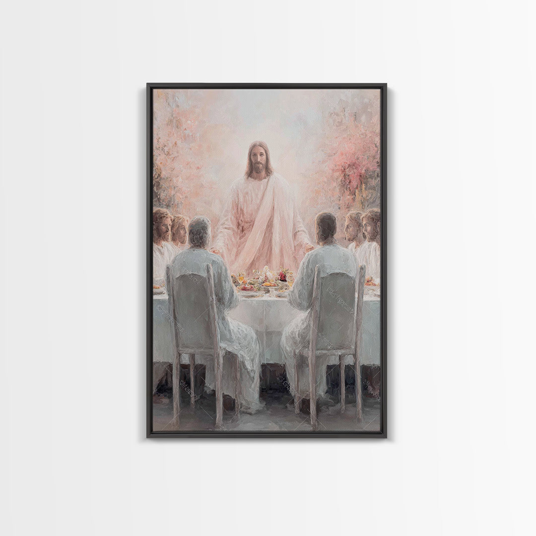 Light Of Communion – Framed Canvas Print – Christian Art Canvas – Christian Painting – Christian Wall Art – Jesus Christmas Art – Vintage C