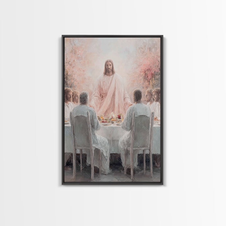 Light Of Communion – Framed Canvas Print – Christian Art Canvas – Christian Painting – Christian Wall Art – Jesus Christmas Art – Vintage C