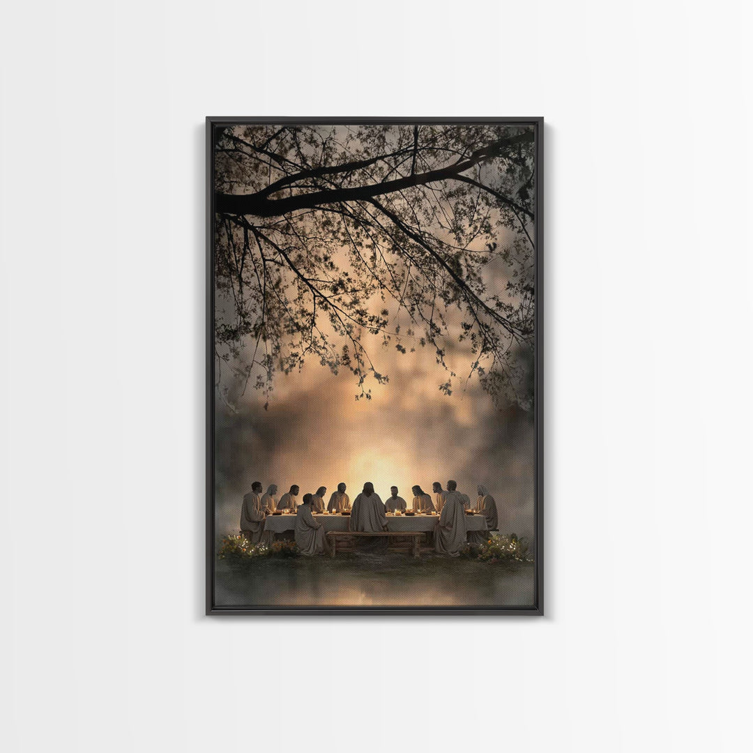 Sacred Gathering – Framed Canvas Print – Christian Wall Art – Christian Art Canvas – Jesus Painting – Subtle Christian Art – Christian Chri