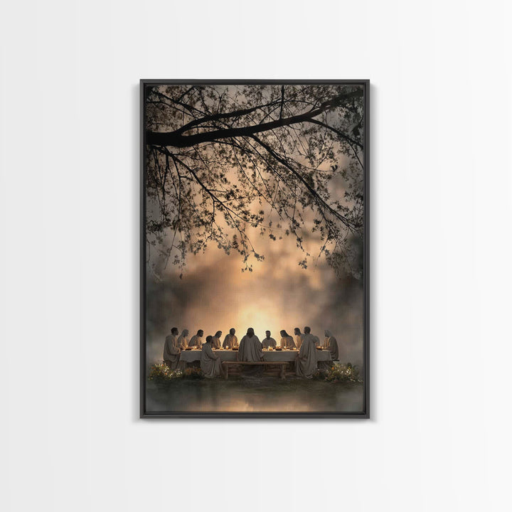 Sacred Gathering – Framed Canvas Print – Christian Wall Art – Christian Art Canvas – Jesus Painting – Subtle Christian Art – Christian Chri