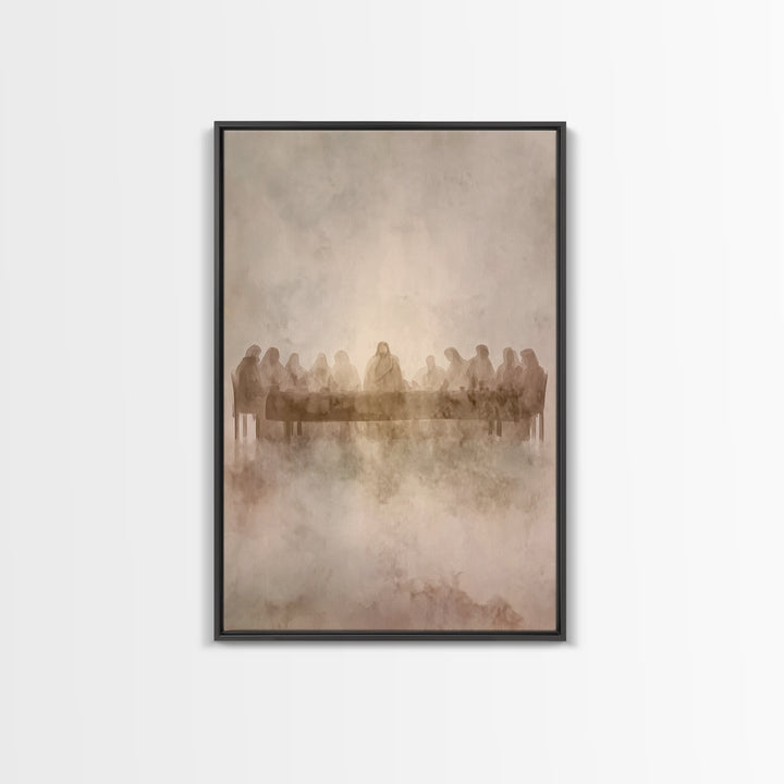 Table Of Twelve – Framed Canvas Print – Christian Art Canvas – Christian Wall Art – Jesus Painting – Minimalist Christian Art – Christian C