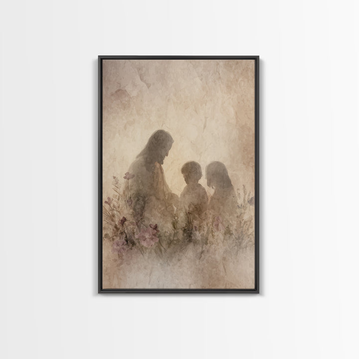 Blossoms Of Mercy – Framed Canvas Print – Christian Wall Art – Christian Art Canvas – Jesus Painting – Subtle Christian Art – Christian Art