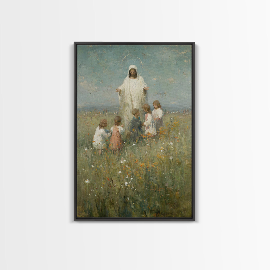 Field Of Hope – Framed Canvas Print – Christian Art Canvas – Jesus Painting – Christian Wall Art – Vintage Christian Art – Christian Art