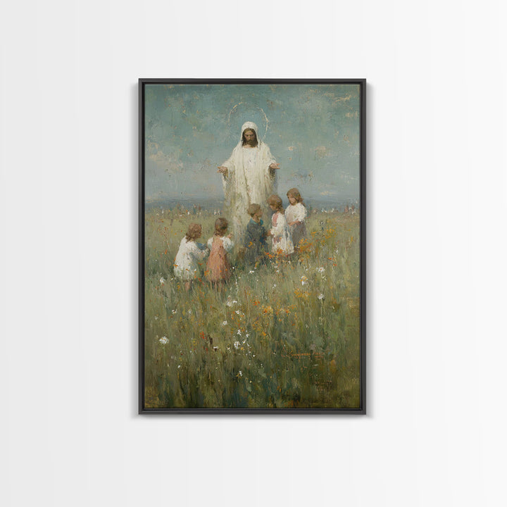 Field Of Hope – Framed Canvas Print – Christian Art Canvas – Jesus Painting – Christian Wall Art – Vintage Christian Art – Christian Art