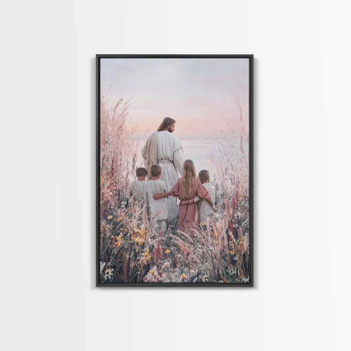 Pastel Horizon Light, Framed Canvas Print, Christian Wall Art, Jesus Art Print, Christian Art Canvas, Christian Painting, Modern Christian