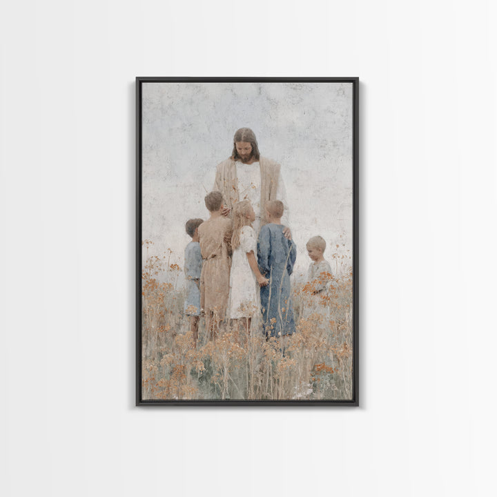 Circle Of Blessing – Framed Canvas Print – Christian Painting – Christian Art Canvas – Jesus Art Print – Subtle Christian Paintings – Chris