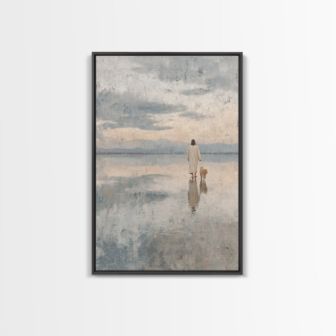 Walk Of Peace | Framed Canvas Print | Christian Wall Art | Jesus Canvas Art | Christian Art Canvas | Minimalist Christian Art | Christian P