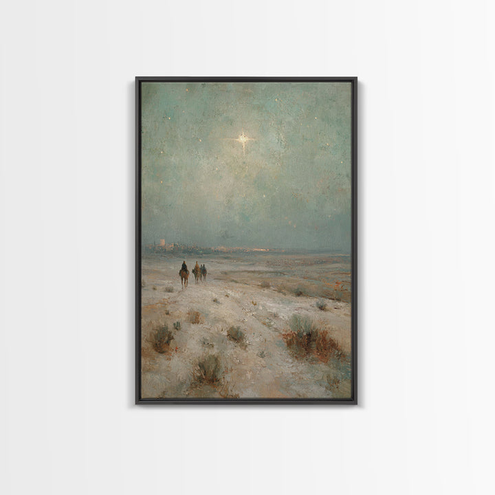 Three Kings Journey | Framed Canvas Print | Christmas Art | Christian Wall Art | Christian Art Canvas | Christian Christmas Art | Vintage C