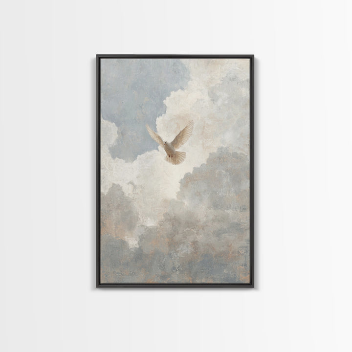 Cloudborne Peace – Framed Canvas Print – Christian Wall Art – Christian Art Canvas – Minimalist Christian Art – Subtle Christian Art – Chri