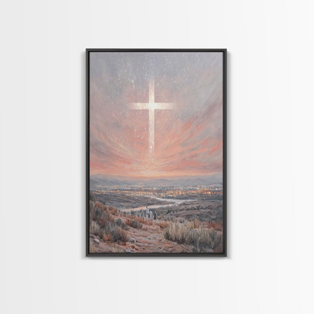 Bethlehem Star Glory – Framed Canvas Print – Christmas Art – Christian Art Canvas – Christian Wall Art – Modern Christian Art – Christian C