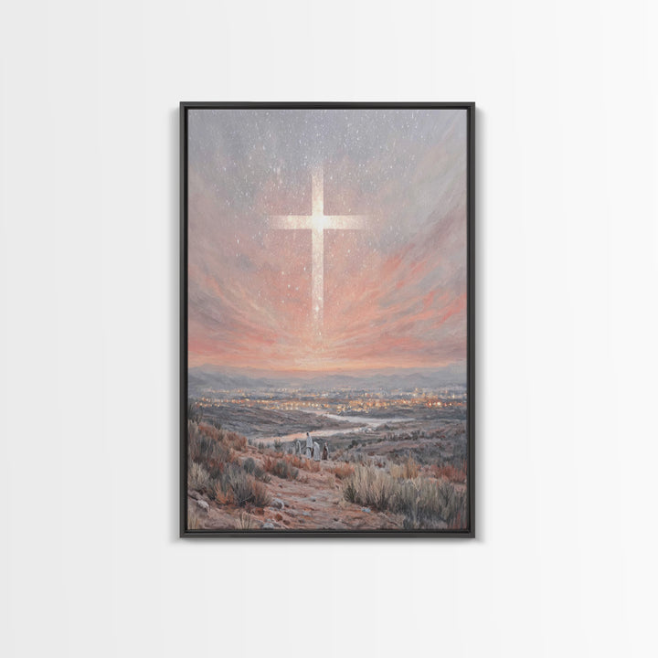 Bethlehem Star Glory – Framed Canvas Print – Christmas Art – Christian Art Canvas – Christian Wall Art – Modern Christian Art – Christian C