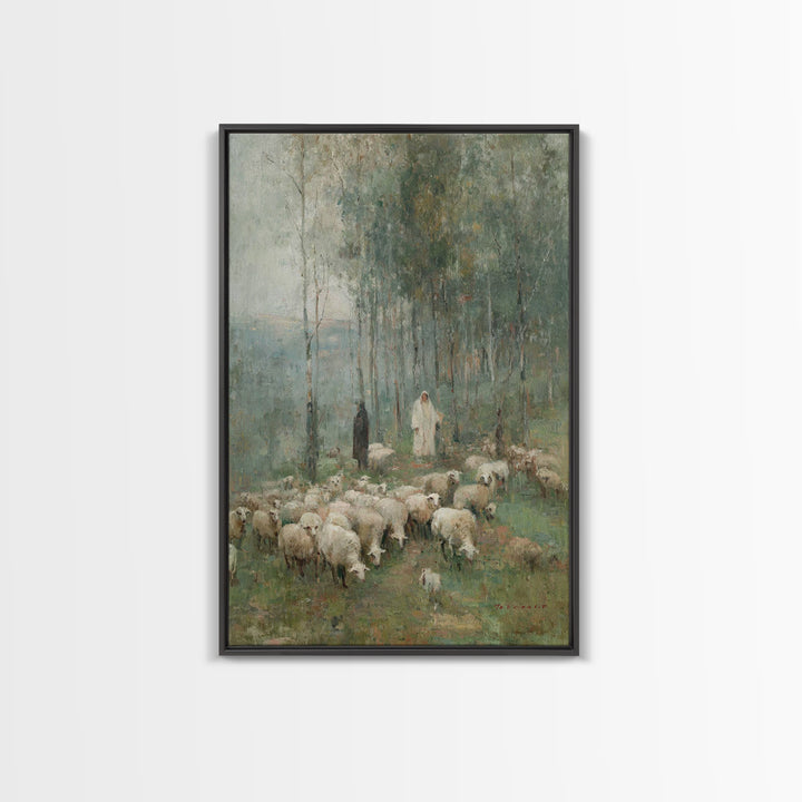 Pasture Of Grace – Framed Canvas Print – Christian Art Canvas – Christian Wall Art – Christian Painting – Subtle Christian Art – Christian