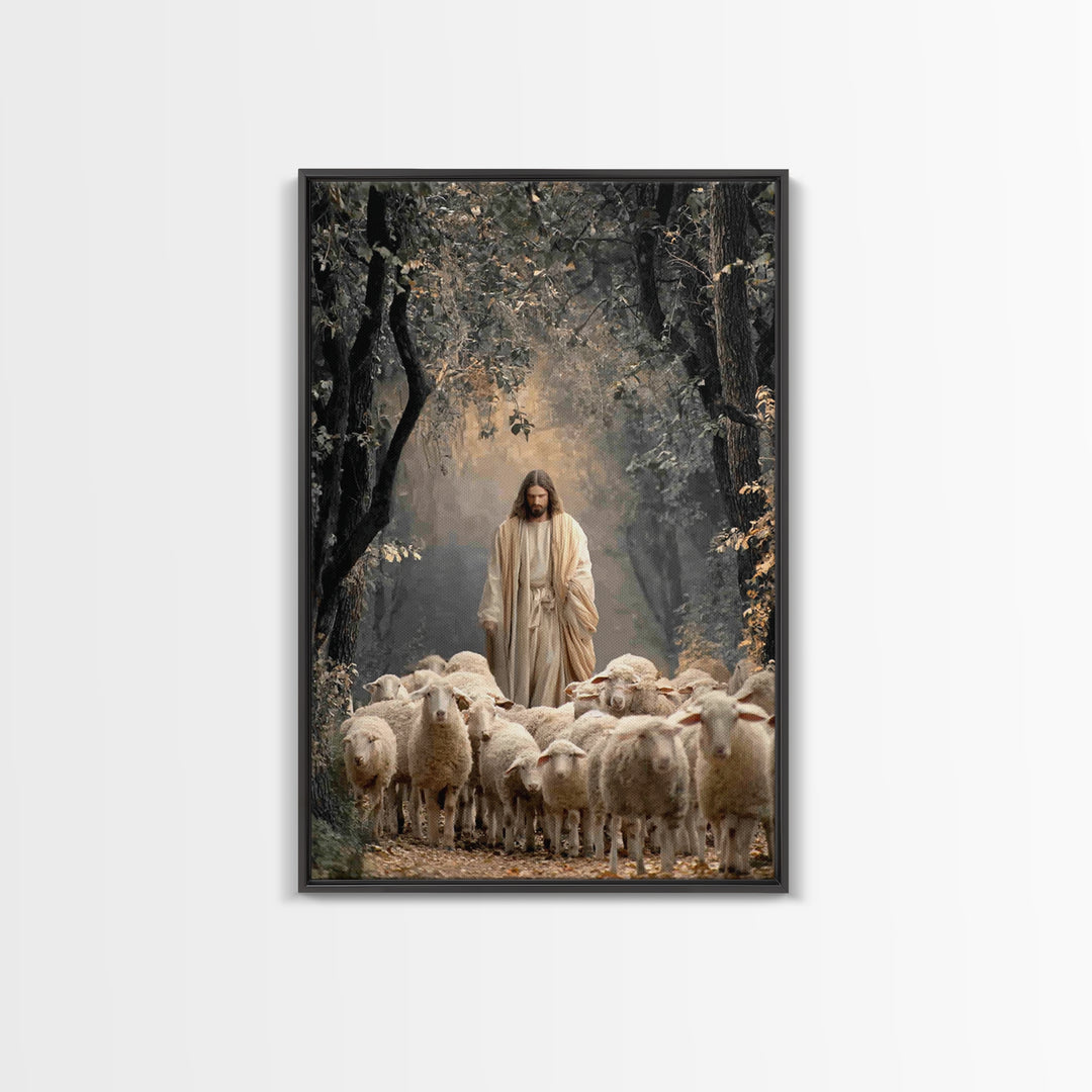 Divine Path Guide – Framed Canvas Print – Jesus Painting – Christian Wall Art – Christian Art Canvas – Large Christian Painting – Christian