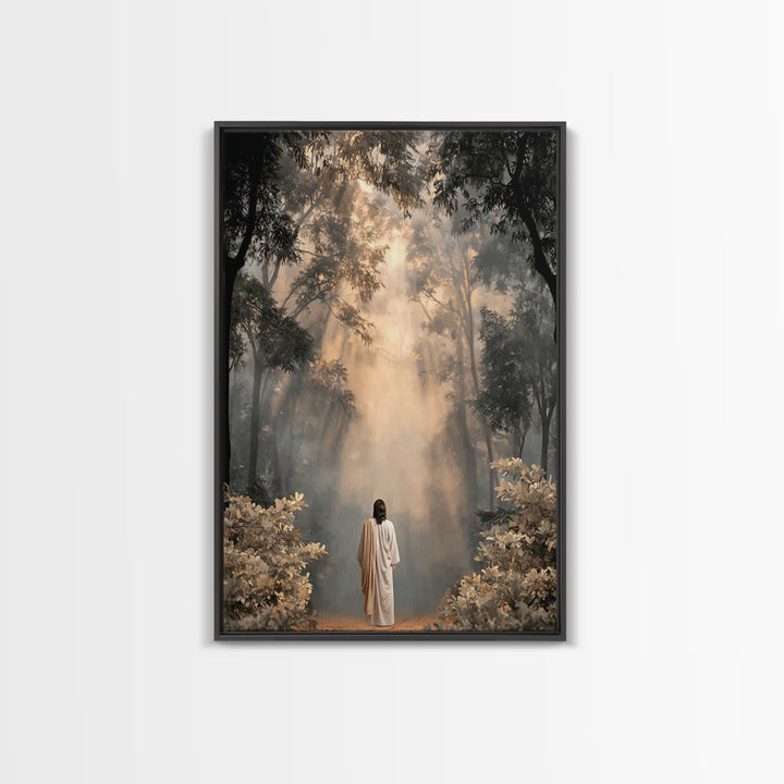 Heavenlit Journey – Framed Canvas Print – Christian Wall Art – Christian Art Canvas – Moody Christian Art – Christian Painting – Christmas