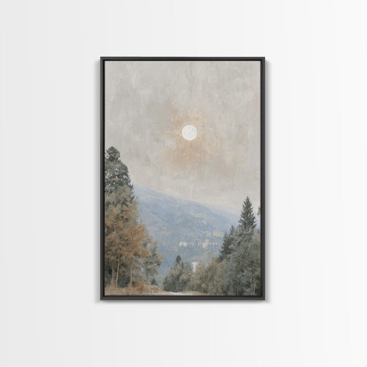 Moonlit Peace – Framed Canvas Print – Christian Art Canvas – Christian Wall Art – Moody Christian Art – Christmas Art – Christian Decoratio