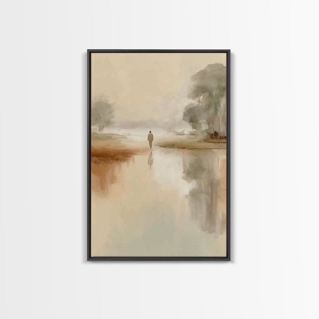 Silent Horizon | Framed Canvas Print | Christian Art | Christian Wall Art | Minimalist Christian Art | Jesus Painting | Christian Christmas